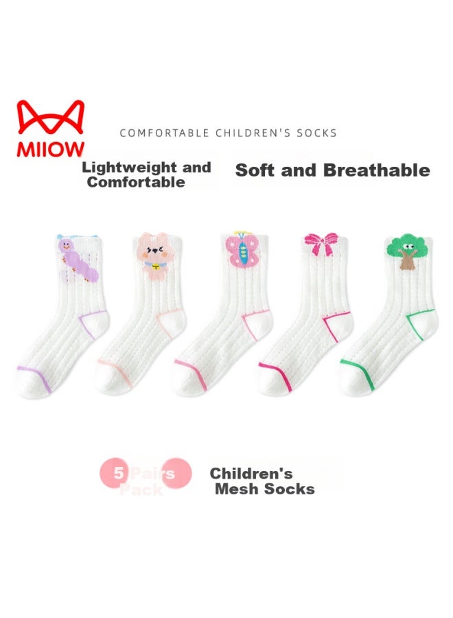 MIIOW Children's Socks For Girls Summer Thin Mid-calf Socks For Baby Girls, Casual Socks - Image 4