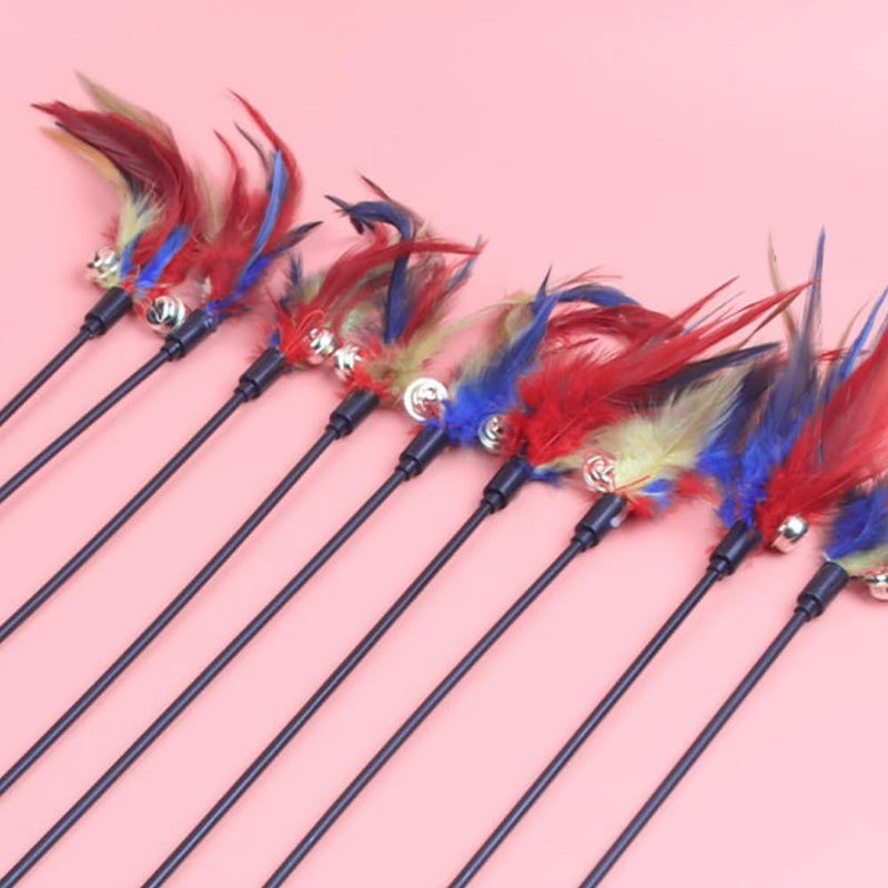 NeoStyle Cat Teaser, Interactive Cat Toys to Promote Bonding, Interactive Cat Toys with Feathers and Bells to Attract Cats' Attention, Interactive Cat Toys for Indoor Cats (colorful bell) - Image 5