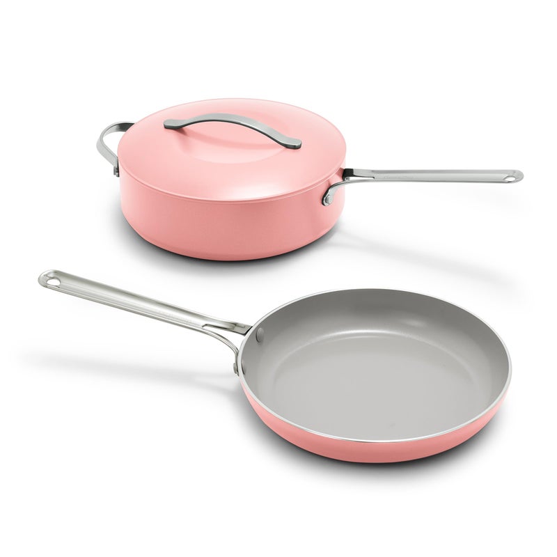 مقلاة قلاية جرين بان نوفا 10 بوصة ومقلاة سوت 437QT مع غطاء - أشياء مفضلة لدى أوبرا 2024 - خالية من PFAS - سيراميك غير لاصق - مناسبة للطبخ على الحث - قلي - شواء - آمنة في غسالة الصحون والفرن - كورال
