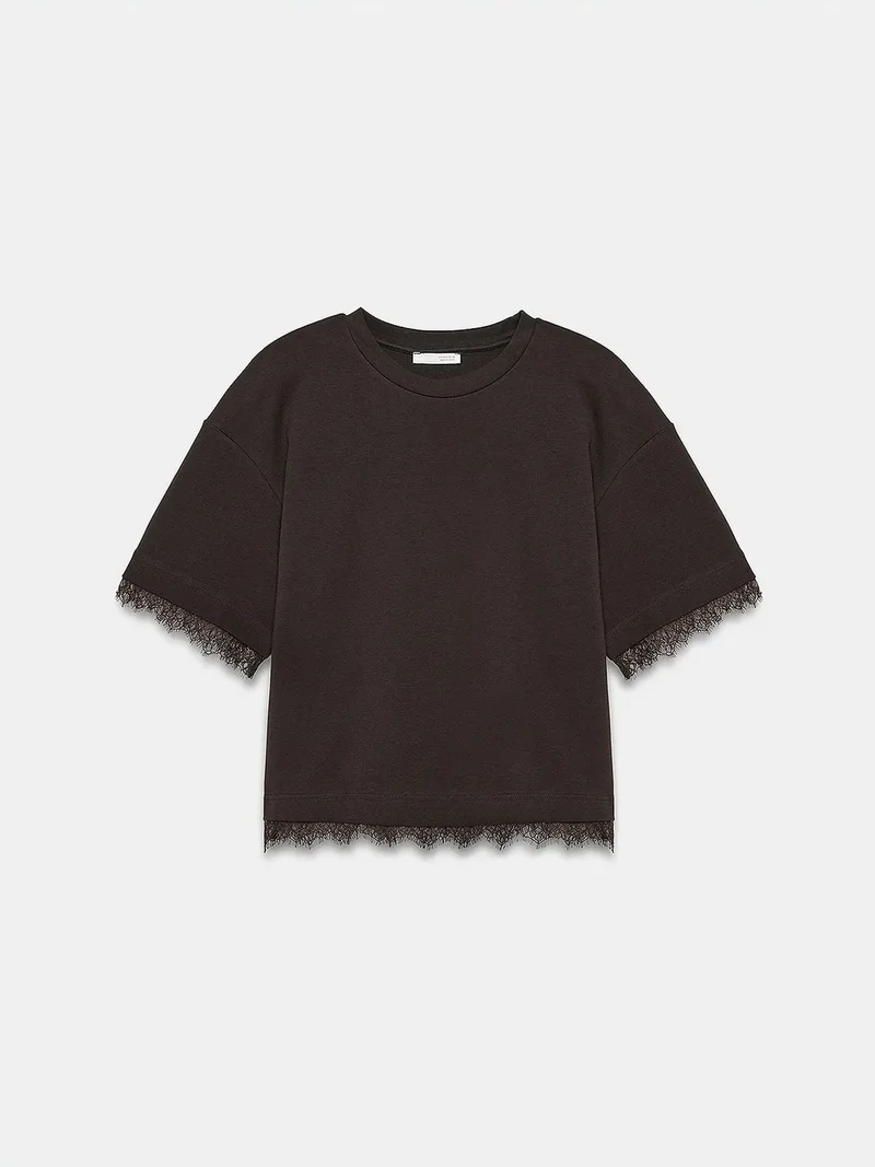 ديلفين DILVIN Women's Cotton Elastane Crew Neck T-Shirt