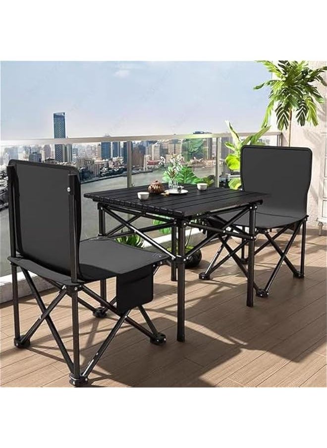 HOOKOR Compact Camping Table Folding Camp Side Table Portable Roll up Aluminum Table with Carry Bag Lightweight Foldable Small Camp Table for Indoor Outdoor Picnic Backyard BBQ  - Image 2