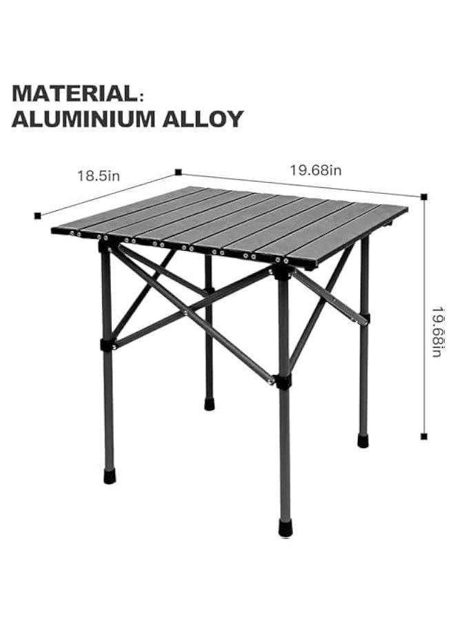 HOOKOR Compact Camping Table Folding Camp Side Table Portable Roll up Aluminum Table with Carry Bag Lightweight Foldable Small Camp Table for Indoor Outdoor Picnic Backyard BBQ  - Image 3