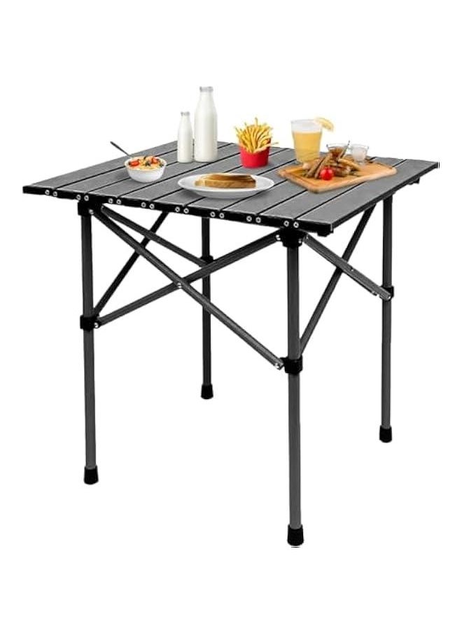 HOOKOR Compact Camping Table Folding Camp Side Table Portable Roll up Aluminum Table with Carry Bag Lightweight Foldable Small Camp Table for Indoor Outdoor Picnic Backyard BBQ  - Image 4