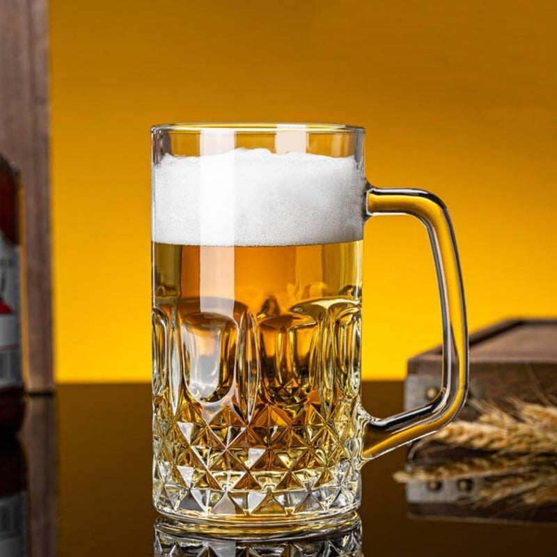 Komost 25oz Plastic Beer Mugs with Handles Set of 2, Clear Resuable Large Beer Stein Drinking Cups for Freezer, Ideal for Party Bar Home Hotel - Image 5