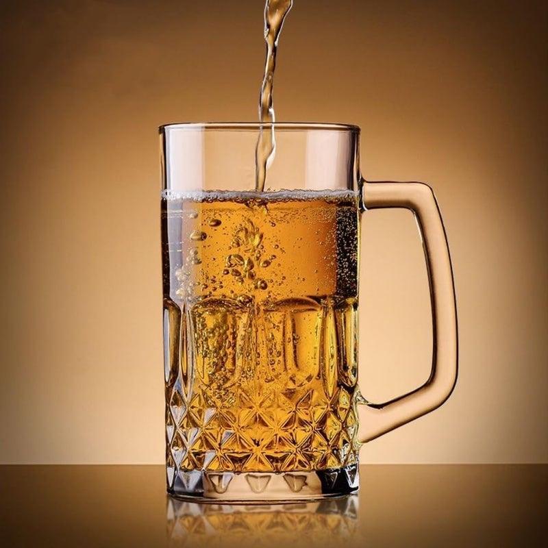 Komost 25oz Plastic Beer Mugs with Handles Set of 2, Clear Resuable Large Beer Stein Drinking Cups for Freezer, Ideal for Party Bar Home Hotel - Image 4