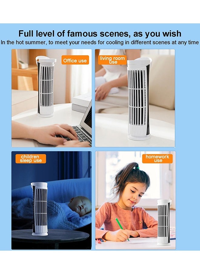 LEXIN - Oscillating Table Fan with Night Light, Table Tower Air Conditioning Fan, Quiet Tower Fan, 10 Inch Floor Standing Fan Powerful for Home and Office, White - Image 1