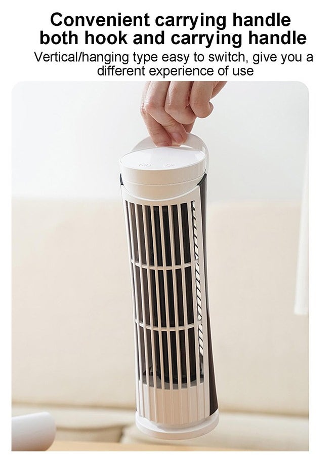 LEXIN - Oscillating Table Fan with Night Light, Table Tower Air Conditioning Fan, Quiet Tower Fan, 10 Inch Floor Standing Fan Powerful for Home and Office, White - Image 1
