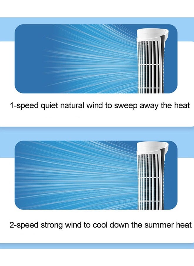 LEXIN - Oscillating Table Fan with Night Light, Table Tower Air Conditioning Fan, Quiet Tower Fan, 10 Inch Floor Standing Fan Powerful for Home and Office, White - Image 1