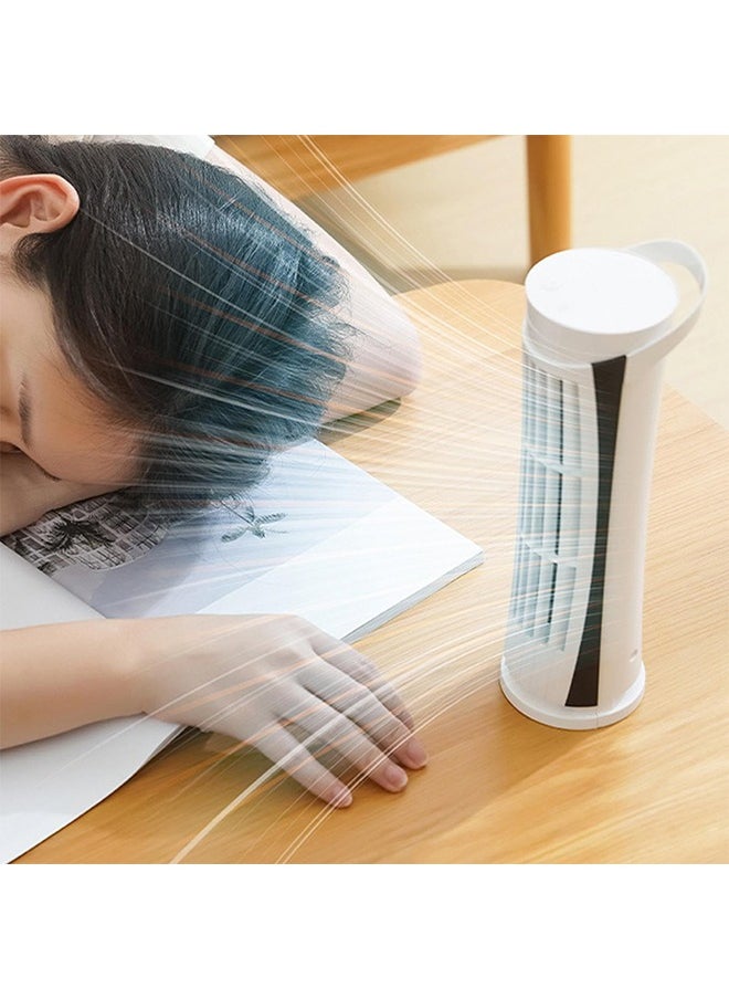 LEXIN - Oscillating Table Fan with Night Light, Table Tower Air Conditioning Fan, Quiet Tower Fan, 10 Inch Floor Standing Fan Powerful for Home and Office, White - Image 1