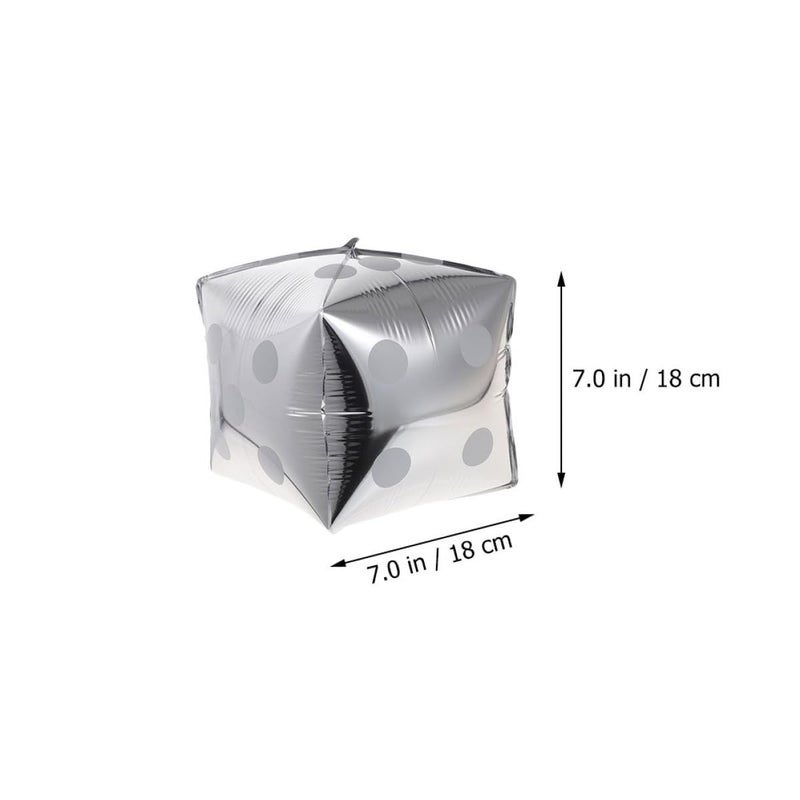 12Pcs Metallic Dice Balloons Gold Silver Black White Red Blue For Party Decorations - Image 3