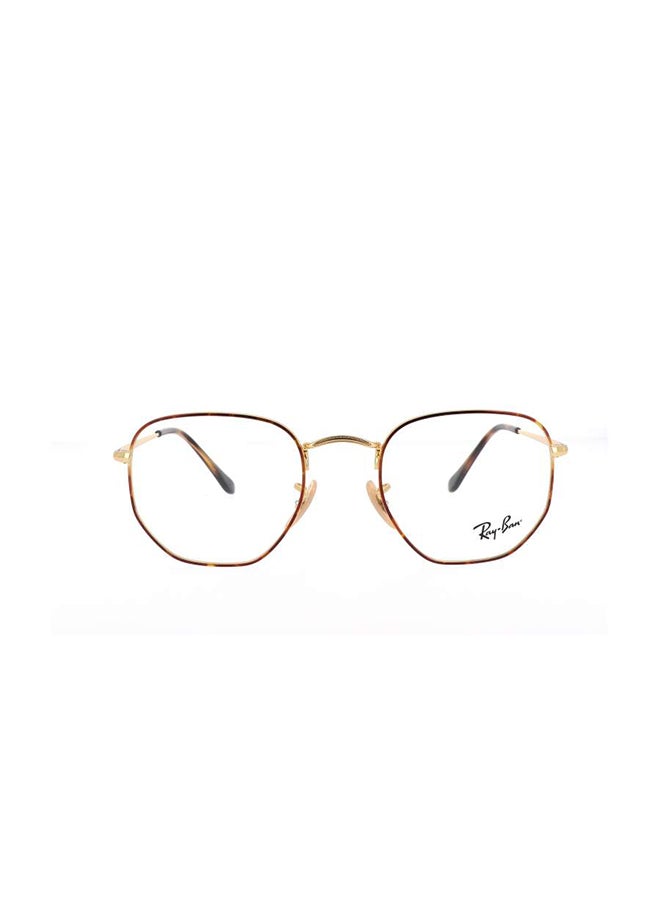 Ray-Ban Unisex Full Rim Hexagonal Shape Eyeglasses RX6448 - Lens Size: 54mm - Gold - Image 1
