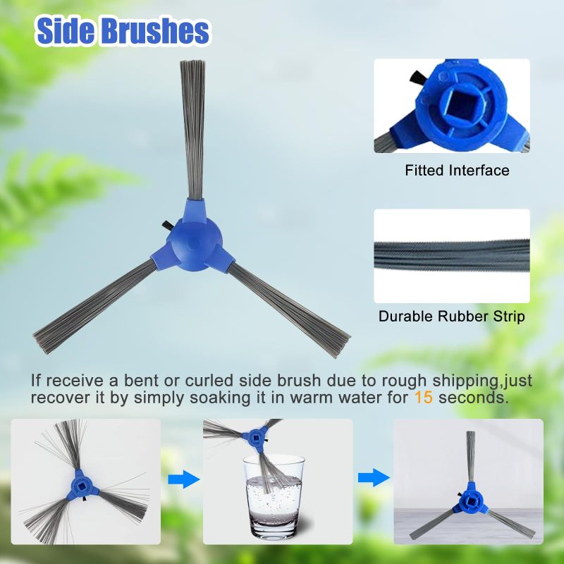 Replacement Parts Compatible with Eufy RoboVac 11S 30C Models - Main Roller Brush 4 Filters 4 Side Brushes Cleaning Tool for Optimal Performance Long-Term Use - Image 4
