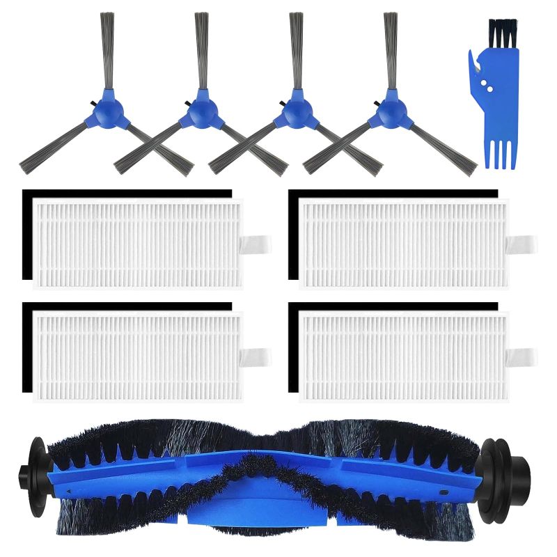 Replacement Parts Compatible with Eufy RoboVac 11S 30C Models - Main Roller Brush 4 Filters 4 Side Brushes Cleaning Tool for Optimal Performance Long-Term Use - Image 1