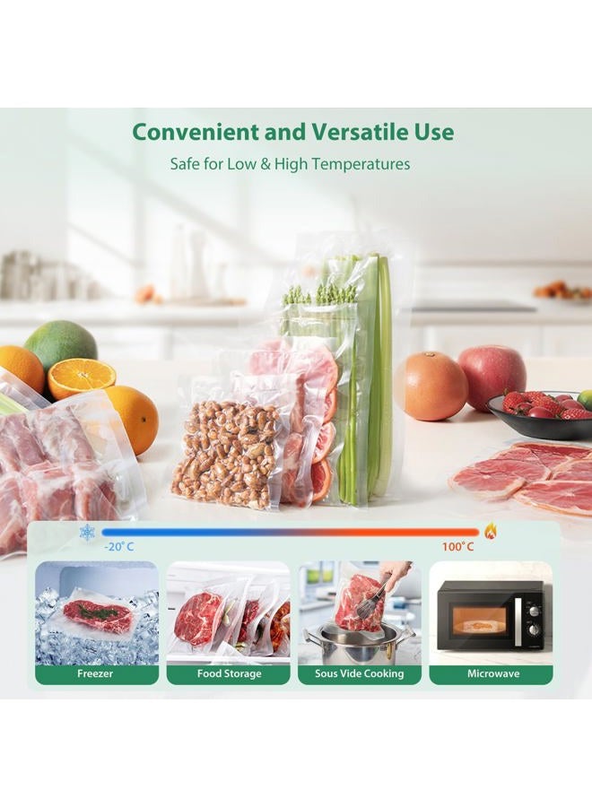 Beelicious Pro Vacuum Sealer Bags for Food Storage 150 Gallon 11" x 16" and Quart 8" x 12" and Pint 6" x 10", with BPA-Free, Commercial PreCut Vacuum Seal Bags for Sous Vide & Seal a Meal - Image 4