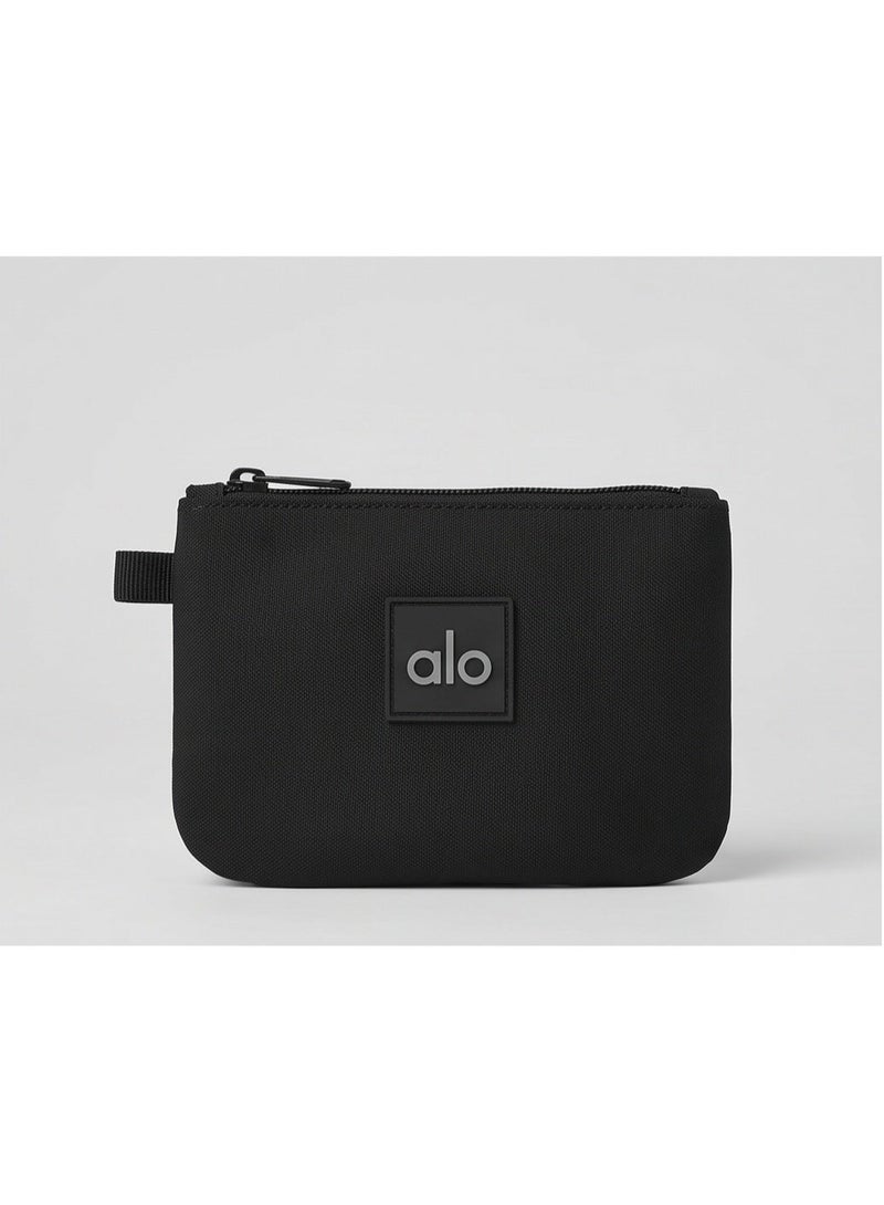 Alo Minimalist Neoprene Zipper Pouch Wallet – Compact & Lightweight EDC Coin Purse, Portable Storage Bag for Keys, Cards, Earbuds & Travel Essentials – Black - Image 1