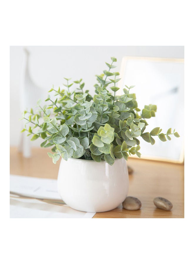 إسكدنيا نبات صناعي دائري أخضر/أبيض - Image 2