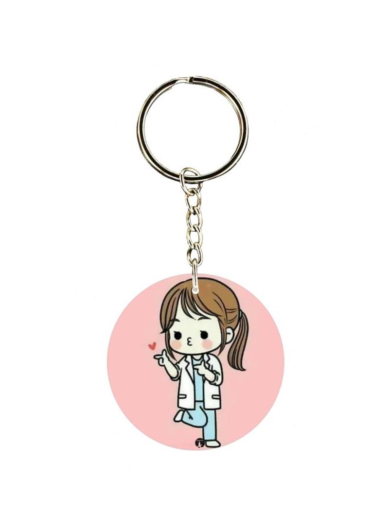 Cartoon Themed Single Sided Keychain