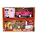 NewRay Pink Pick Up Truck Trailer Horse Set - Image 3