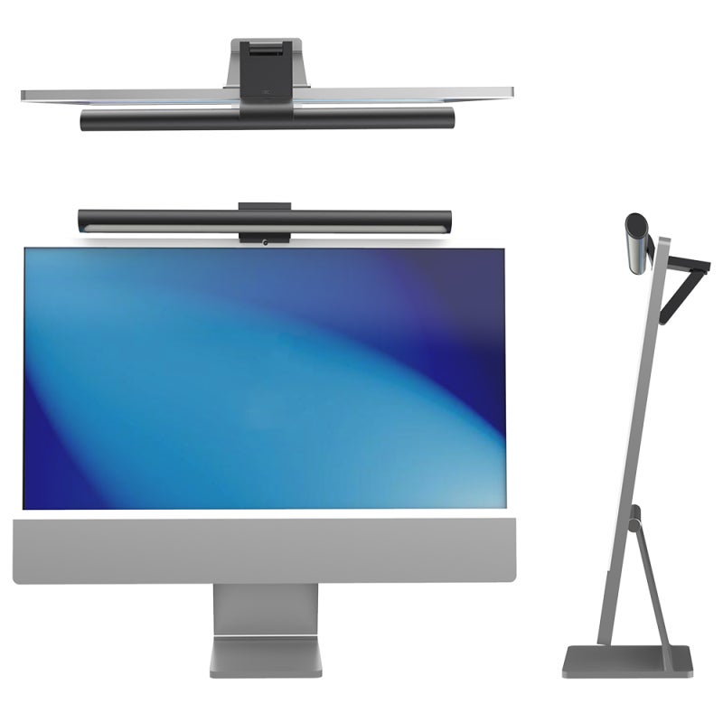 USB Screen Lamp 6W Black Asymmetric Light Design - 3 Color Temperatures 2700K-5000K Stepless Dimming Screen Hanging Lamp for Desktop Space - Image 2