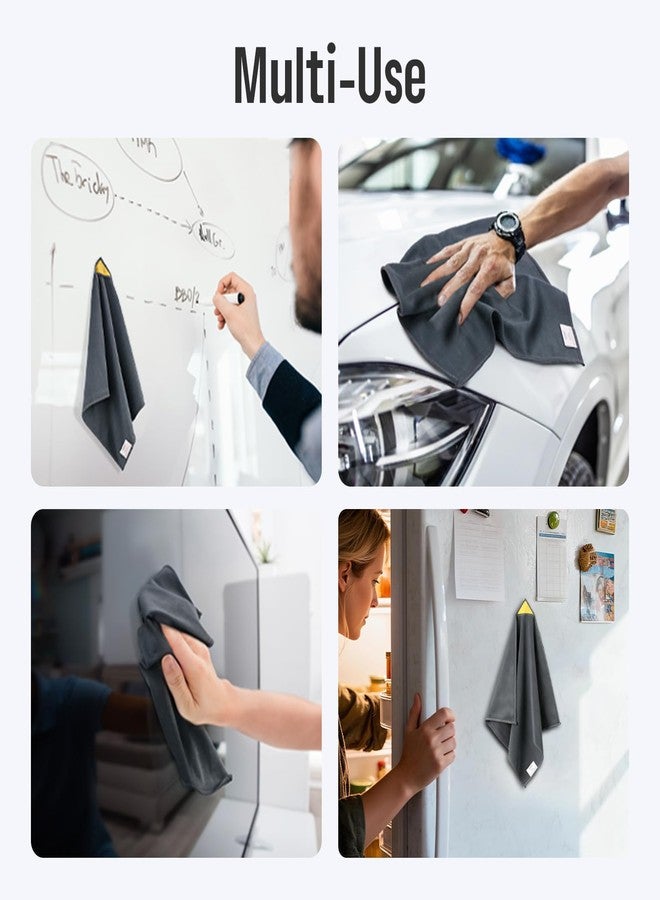 loukin 2 Pack Magnetic Whiteboard Cleaning Cloth, Dry Erase Cleaning Cloth for Classroom, Home and Office Use, Reusable & Washable, Gray, 12" x 12", 1 Bottle of 3.4 fl oz Whiteboard Cleaner Included - Image 5