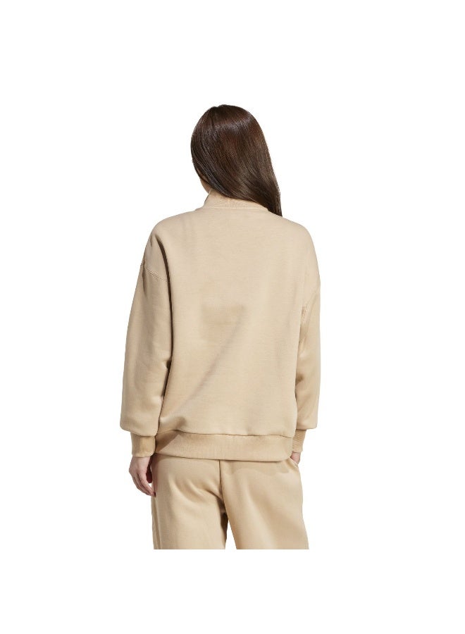 Adidas W All Szn Qz Brown Training Sweatshirts For Women L - Image 3