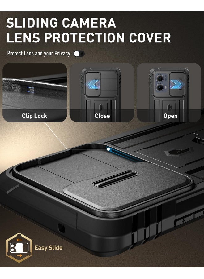POETIC Poetic Revolution Case for Motorola Moto Edge 2024 [Not for 2023 Version], [Slide Camera Cover], Full-Body Military Grade Rugged Shockproof Cover with Kickstand and Built-in-Screen Protector, Black  - Image 4