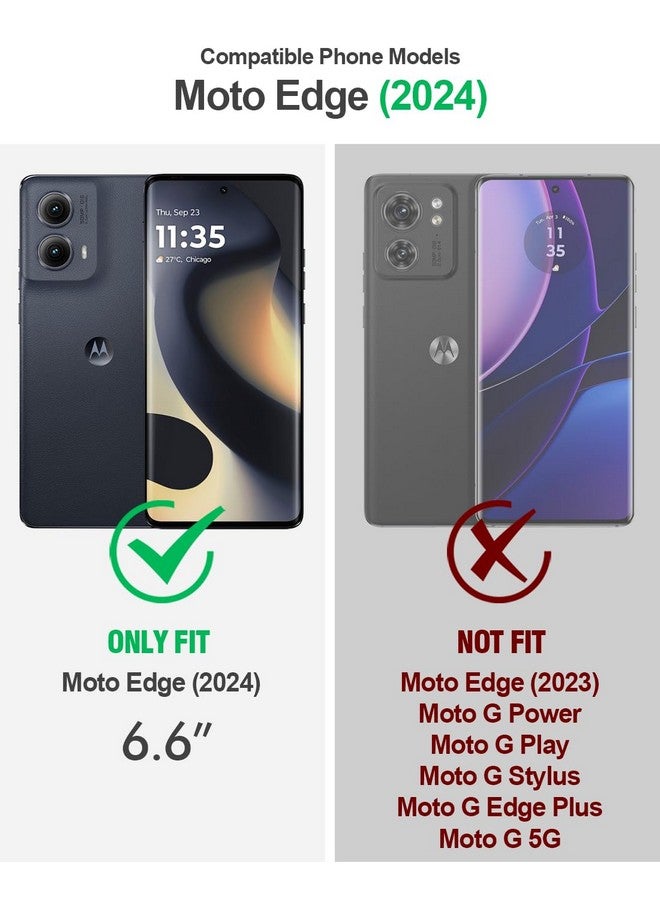 POETIC Poetic Revolution Case for Motorola Moto Edge 2024 [Not for 2023 Version], [Slide Camera Cover], Full-Body Military Grade Rugged Shockproof Cover with Kickstand and Built-in-Screen Protector, Black  - Image 1