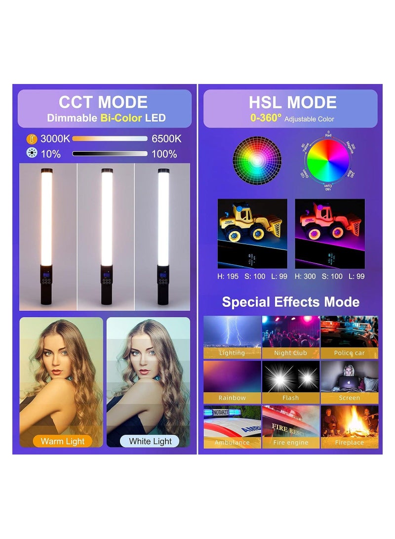 Jmary Handheld RGB Tube LED Video Light With Lighting Effects Built-in Battery For Vlog Live Streaming Product Portrait Photography - Image 3