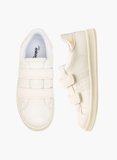 Little Missy Panelled Sneakers with Hook and Loop Closure