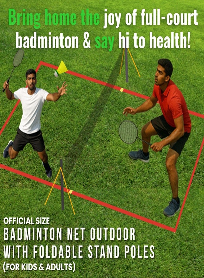 FunBadmenton 6.1M Badminton Net with Stand Poles for School Garden Lawn Park Backyard Beach Home use, Set up in 5 Minutes - Image 2