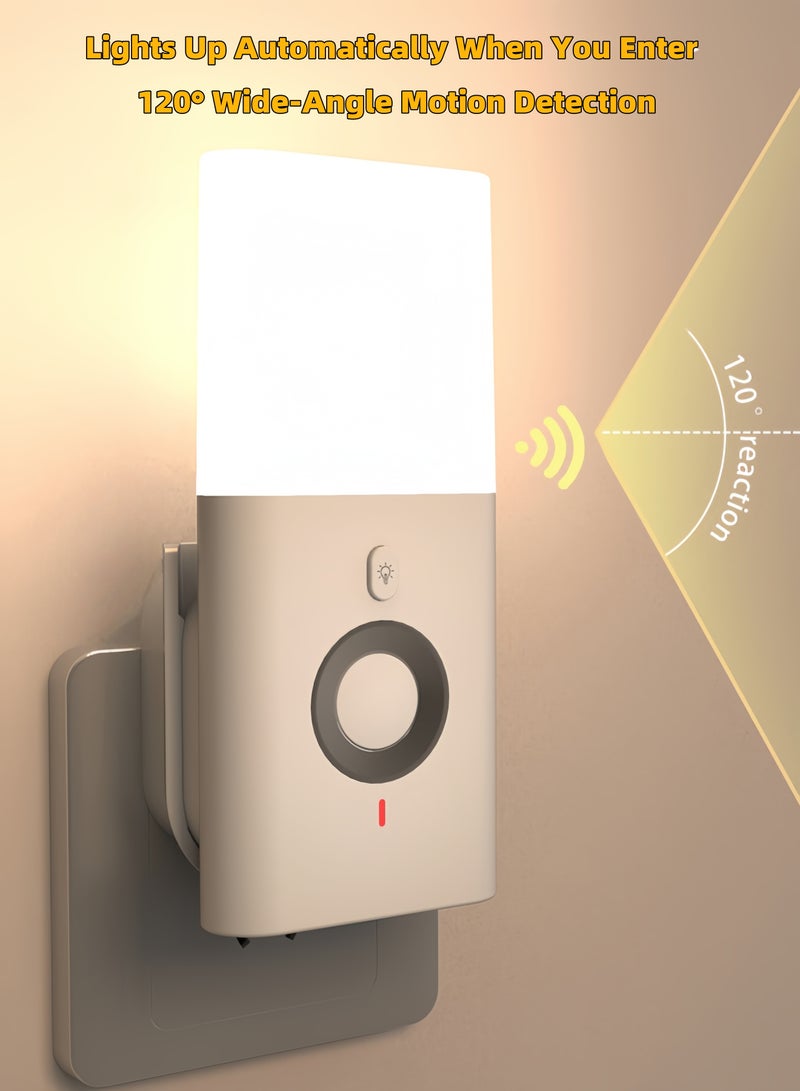 LAYRA Smart Night Light Plug in Wall with Light Sensor for Sleep Kids Hallway Toddler Beds Stairs Warm White Wireless Charging Flashlight UK Plug - Image 3