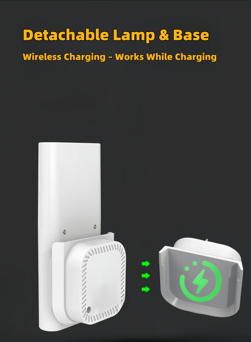 LAYRA Smart Night Light Plug in Wall with Light Sensor for Sleep Kids Hallway Toddler Beds Stairs Warm White Wireless Charging Flashlight UK Plug - Image 5