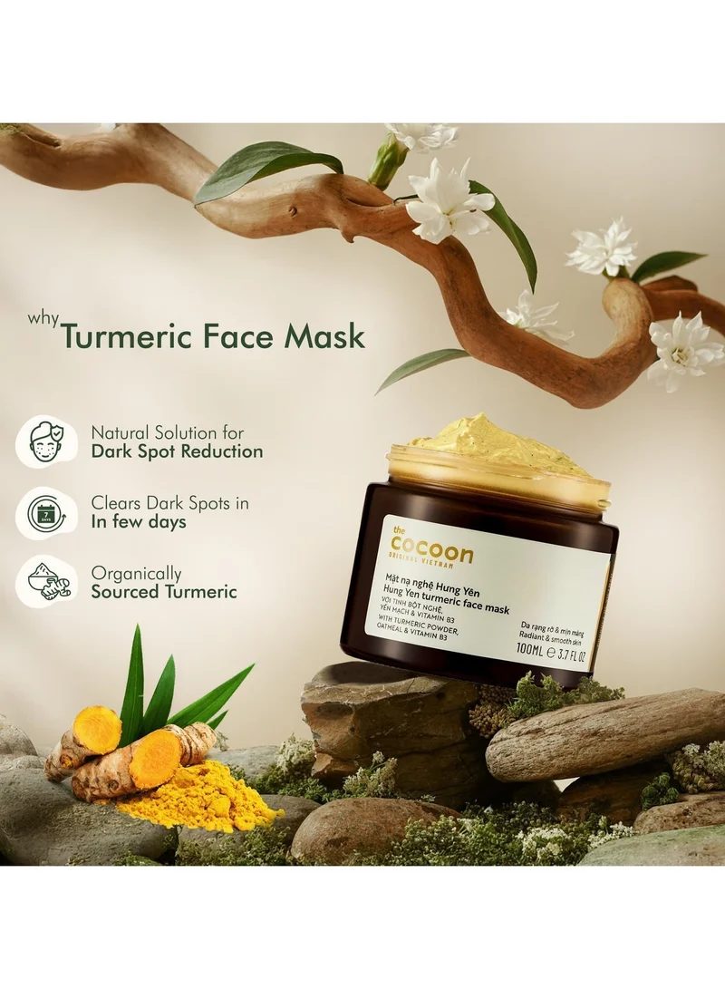 The Cocoon Original Vietnam Face Mask The Cocoon Original Vietnam Hung Yen Turmeric Face Mask, Turmeric Powder, Oatmeal & Vitamin B3 Brightening Treatment, Radiant & Smooth Skin, Dark Spot Corrector, Vegan Face Care, 100ml  | Best Price UAE