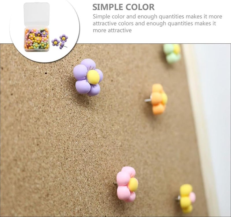 30Pcs Colorful Flower Shaped Thumb Tacks Decorative Push Pins for Cork Board Photo Wall Map Markers - Image 4