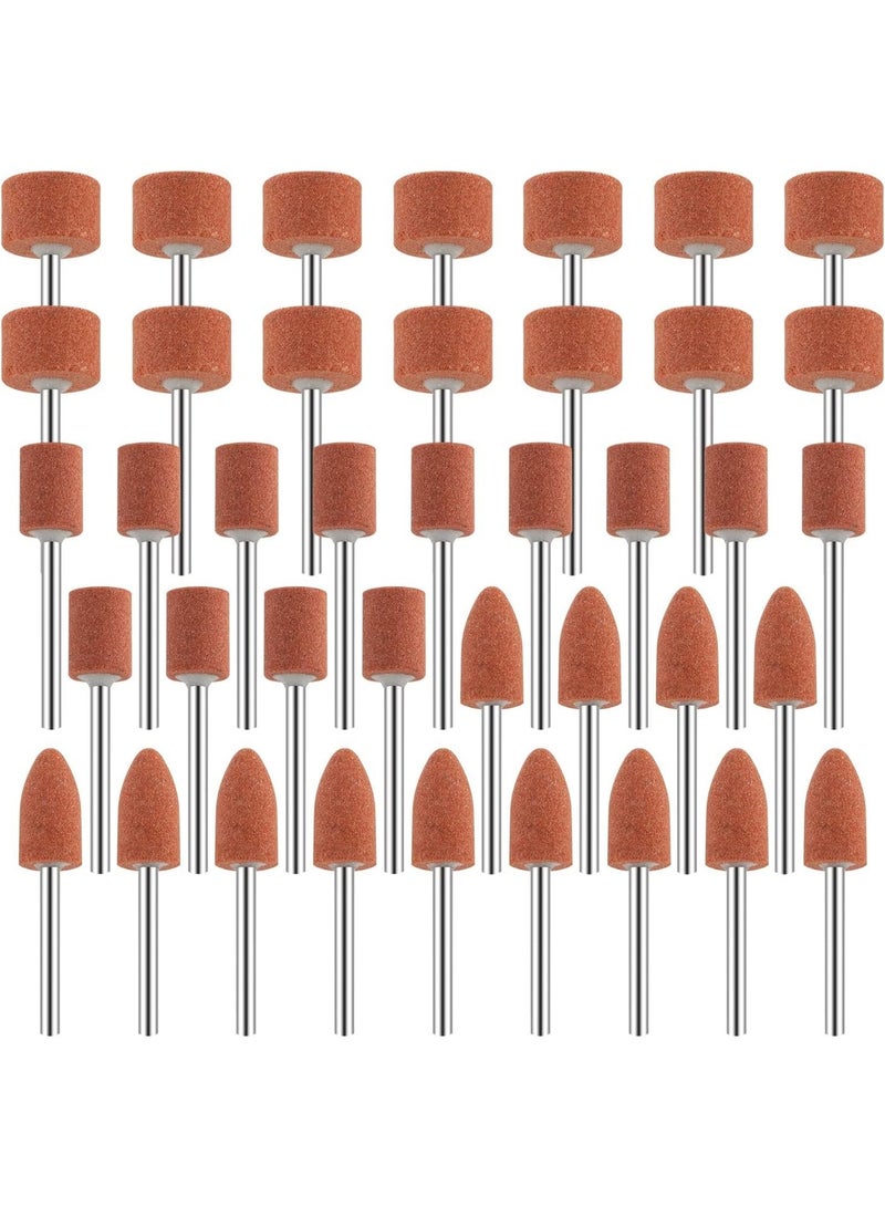 قطع الرملي لأداة Dremel الدوارة ، طحن الحجر قطع الحفر الرملي مع 1/8 "شانك ، أكسيد الألومنيوم صعب بما فيه الكفاية لإزالة الصدأ المعدني / التسليط / الحادة ، شكل مختلف يلبي المزيد من الاحتياجات ، 42 قطعة - Image 1