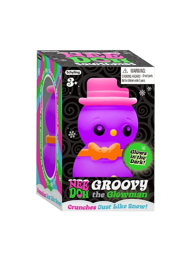 Schylling - Schylling NeeDoh Squishmas Groovy Glowman - Christmas Fidget Toy - Satisfying Snow-Like Crunch in Assorted Colors - Ages 3 to Adult (Pack of 1) - Image 1