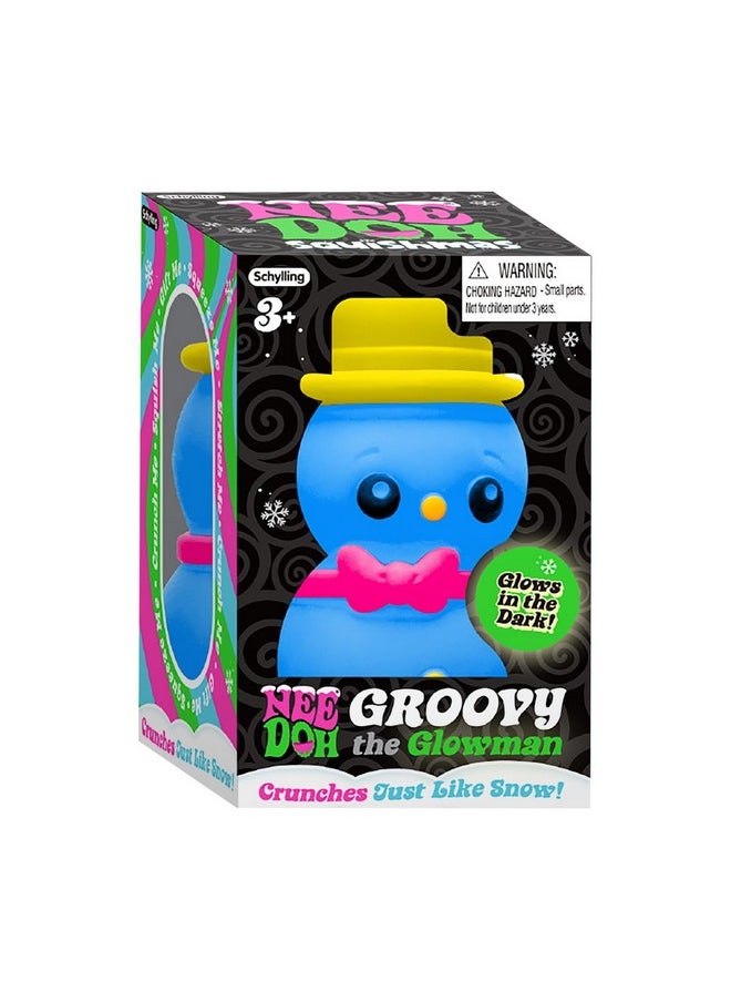 Schylling - Schylling NeeDoh Squishmas Groovy Glowman - Christmas Fidget Toy - Satisfying Snow-Like Crunch in Assorted Colors - Ages 3 to Adult (Pack of 1) - Image 1