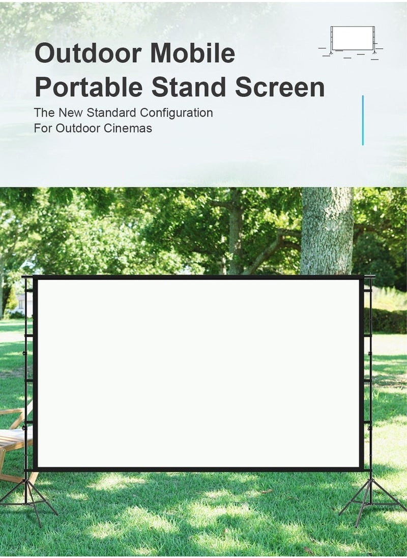 XiuWoo 100 inch 16:9 Portable Projector Screen with 2M High Tripod Stands for Outdoor or Indoor  - Image 3