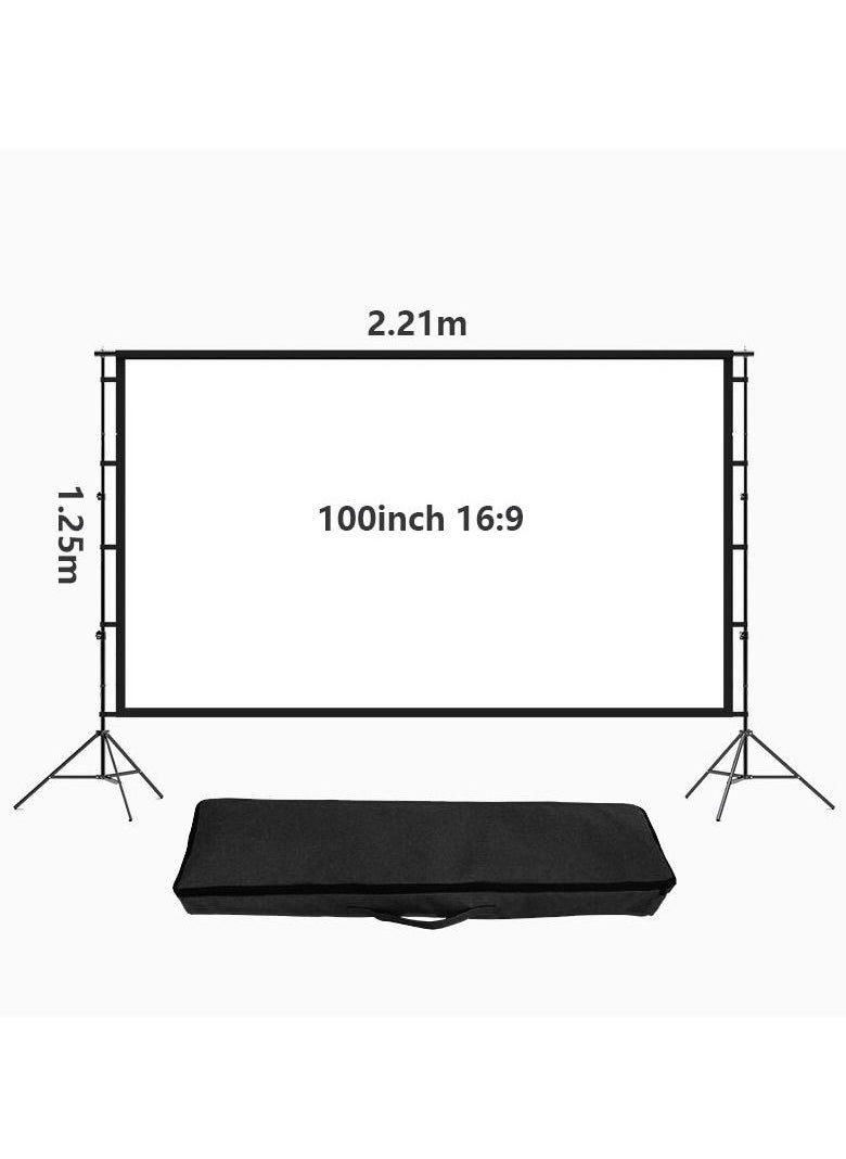 XiuWoo 100 inch 16:9 Portable Projector Screen with 2M High Tripod Stands for Outdoor or Indoor  - Image 2
