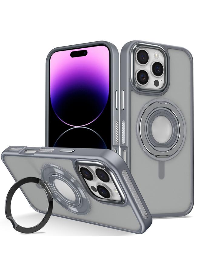 S-TOP Case For iPhone 14 Pro Max Skin Feel Matte 360 Degree Rotating Silicone Ring Holder Phone Case - Image 1