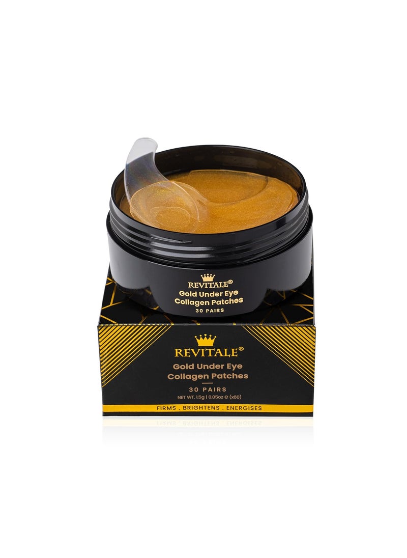 Revitale Gold under EYE Collagen Gel Mask Nourishes Firms  Hydrates Puffy Eyes  Dark Circles Hyaluronic Acid 30 Pairs  Jar 