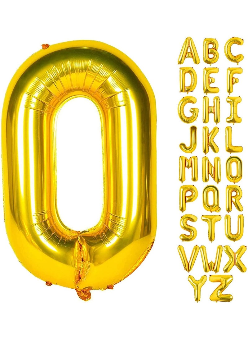 جولد إيدج بالونات هيليوم من رقائق معدنية على شكل حرف O ذهبي عملاق مقاس 32 بوصة، بالون مايلر كبير واحد، مستلزمات تزيين حفلات أعياد الميلاد وحفلات استقبال المولود (حرف O ذهبي) - Image 4
