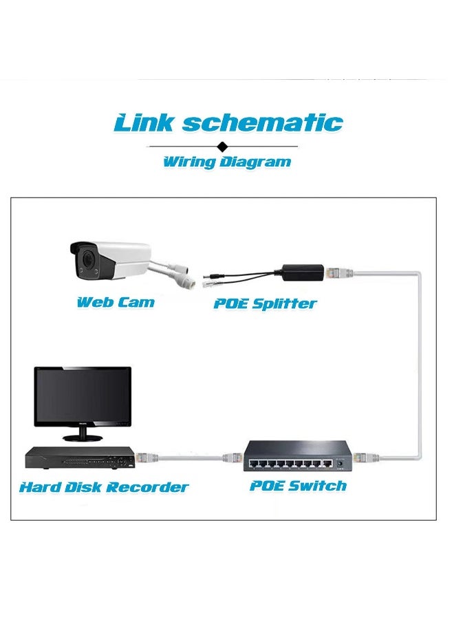 Generic Gigabit PoE Splitter 12V 2A, with IEEE 802.3af/at Complian 10-100-1000Mbps Power Over Ethernet Splitter Adapter, for Security IP Camera, Voip Phone, AP, CCTV Surveillance  - Image 3