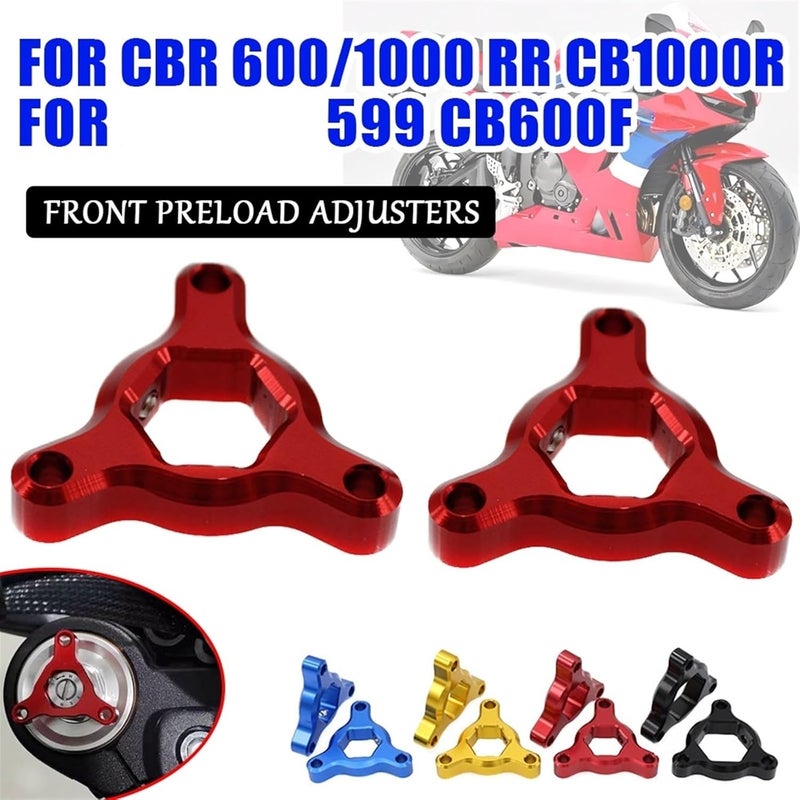 Wivplex Motorcycle Suspension Fork Preload Adjusters - Red - Image 2