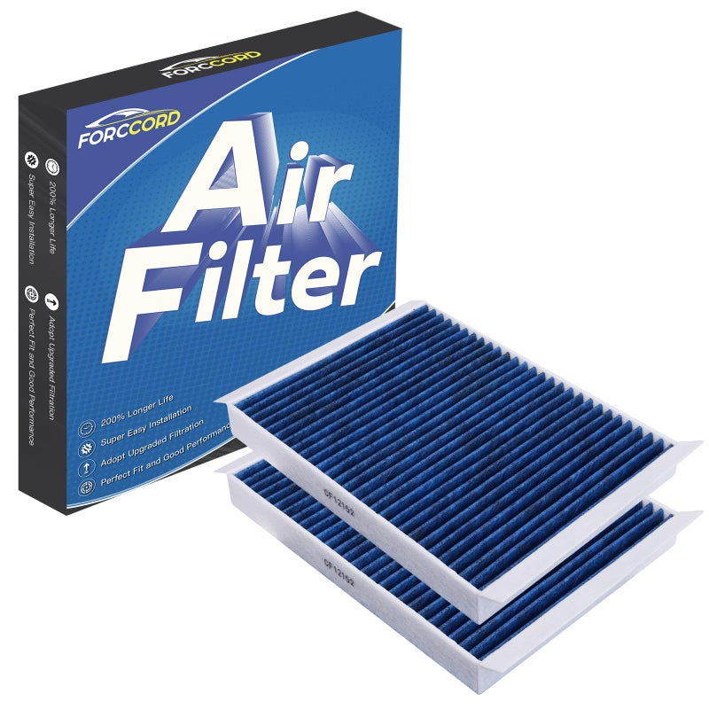 Forccord 2PACK Cabin Air Filter Fits for FORD MUSTANG 2023 2022 2021 2020 2019 2018 2017 2016 2015 Activated Carbon Cabin Filter Replacement for CF12152 Accessories