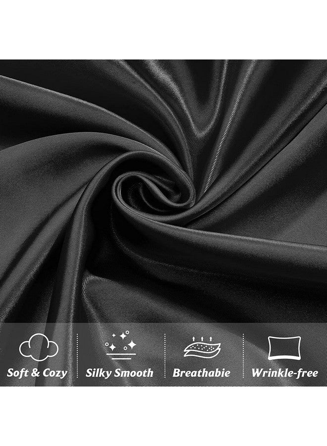 Rylan Pillow Cover RYLAN Satin Silk Pillow Cover for Hair and Skin 2 Piece with 3 Piece |Silk Pillow Covers with Envelope Closure end Design|Silk Pillow Cases 600 TC (Black) - Image 3