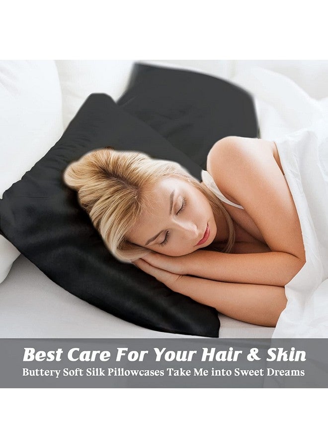 Rylan Pillow Cover RYLAN Satin Silk Pillow Cover for Hair and Skin 2 Piece with 3 Piece |Silk Pillow Covers with Envelope Closure end Design|Silk Pillow Cases 600 TC (Black) - Image 5