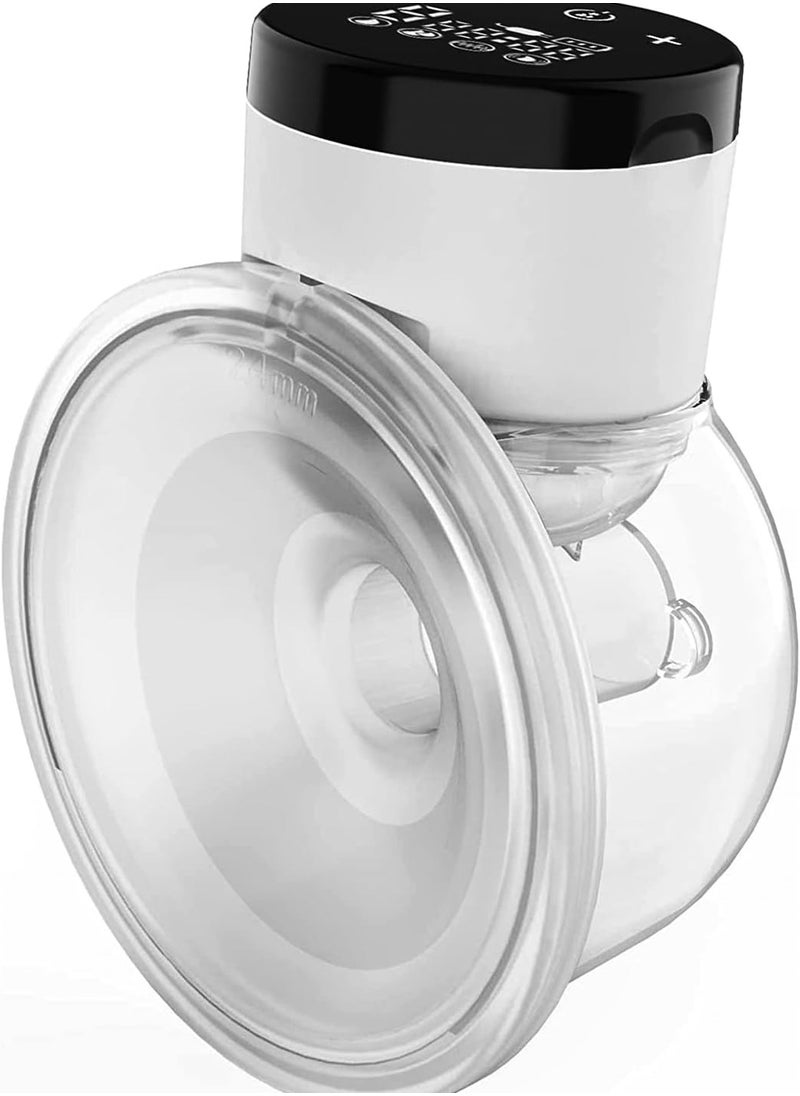 Bellababy Hands-Free Breast Pump Wearable Upgraded with 17mm, 19mm, 21mm Inserts, Touch Control LED Display Electric Breast Pump Portable Low Noise, 4 Modes & 9 Levels Suction, 24mm flange, 6 oz