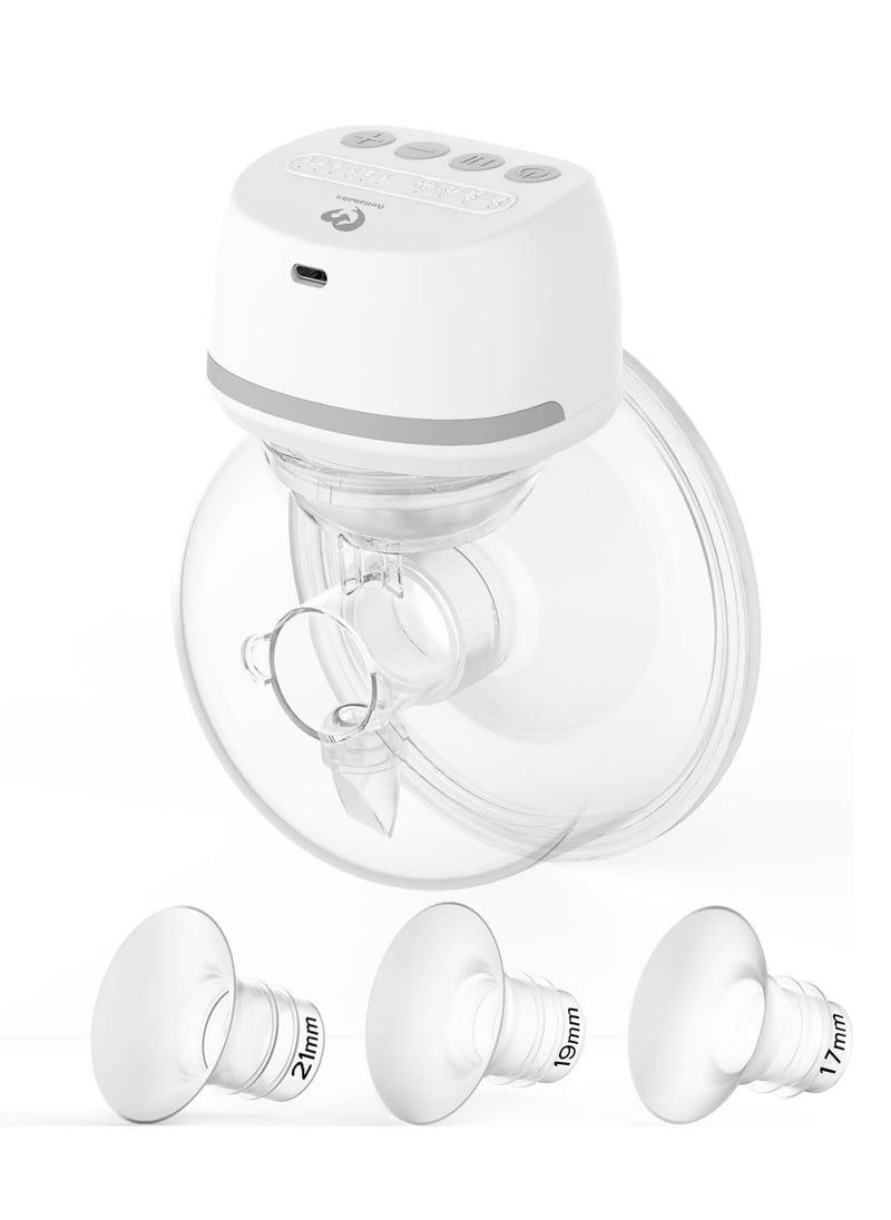 Bellababy Hands-Free Breast Pump Wearable Upgraded with 17mm, 19mm, 21mm Inserts, Touch Control LED Display Electric Breast Pump Portable Low Noise, 4 Modes & 9 Levels Suction, 24mm flange, 6 oz