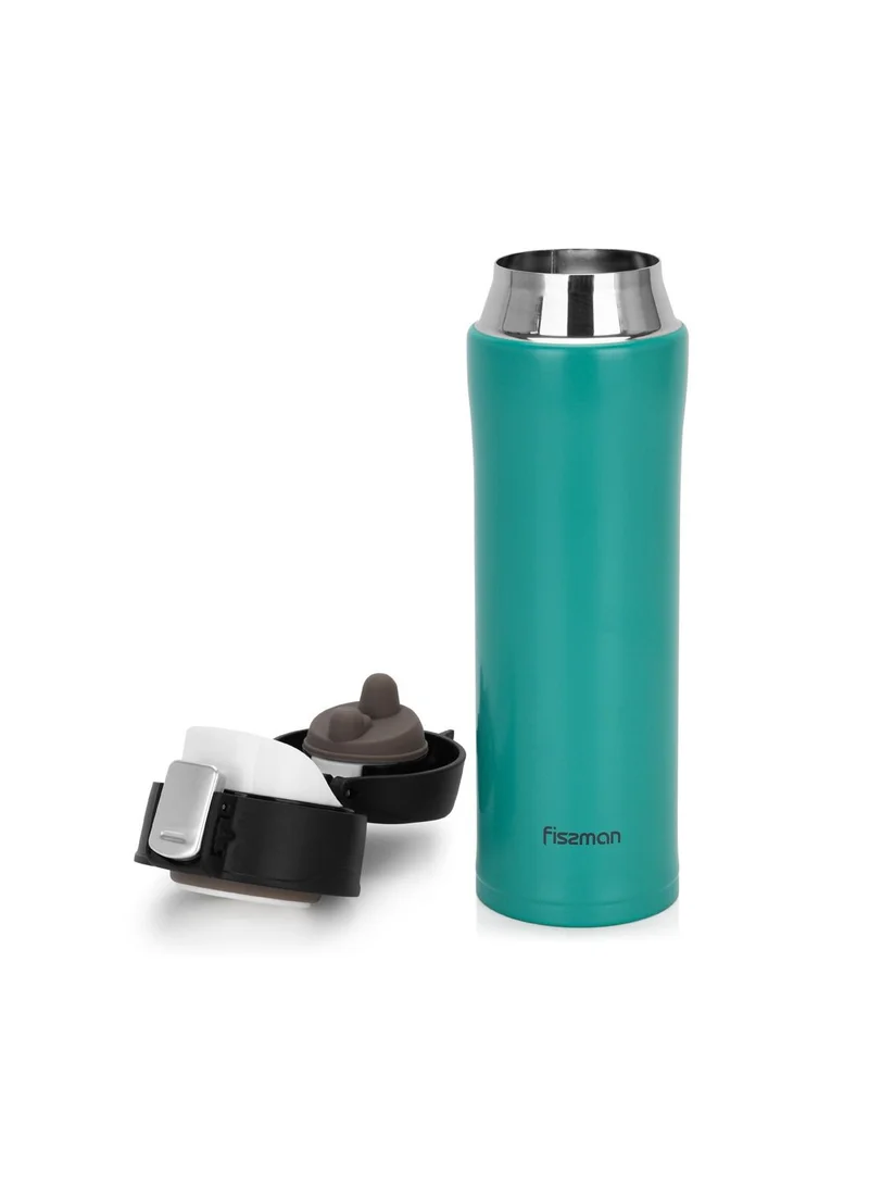 Fissman  Double Wall Vacuum Travel Mug 450 ml Aquamarine Color Stainless Steel  | Best Price UAE